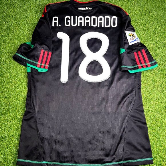 Guardado Mexico 2010 WORLD CUP Away Black Soccer Jersey Shirt M SKU# P41397 - Picture 2 of 9